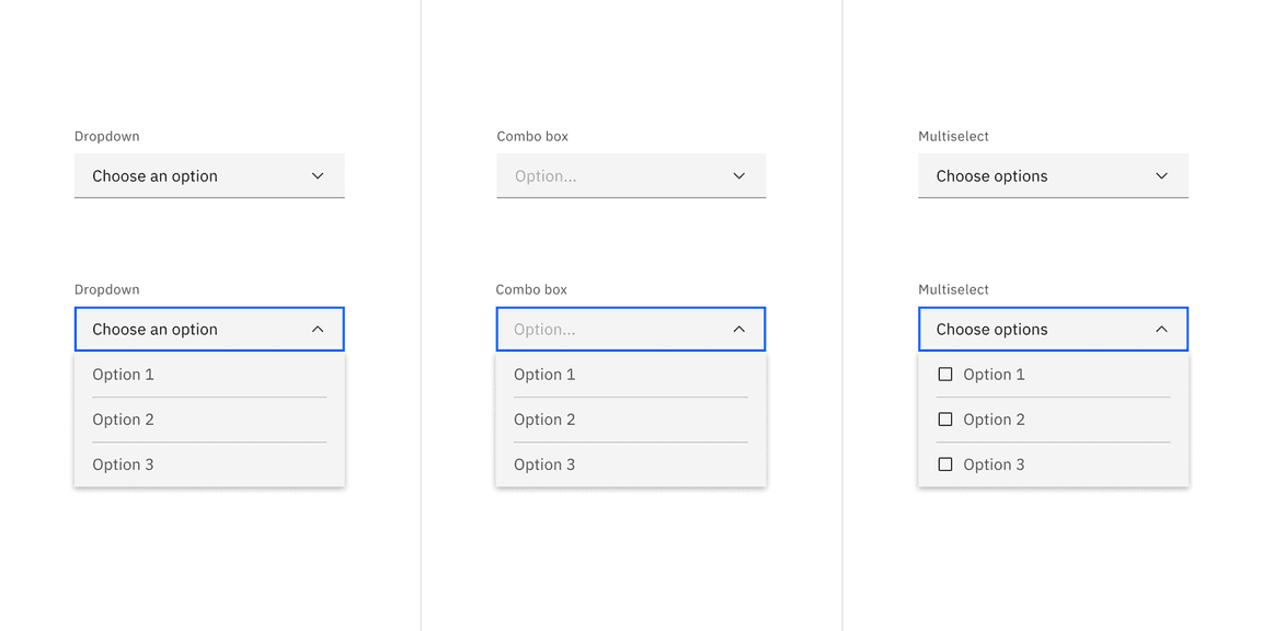 Default dropdown variant examples